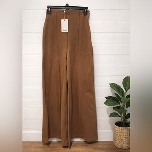 🩵👉💗NWT Quince Ultra-Stretch Wide Leg Ankle Pants Small | High Rise Camel Chic
